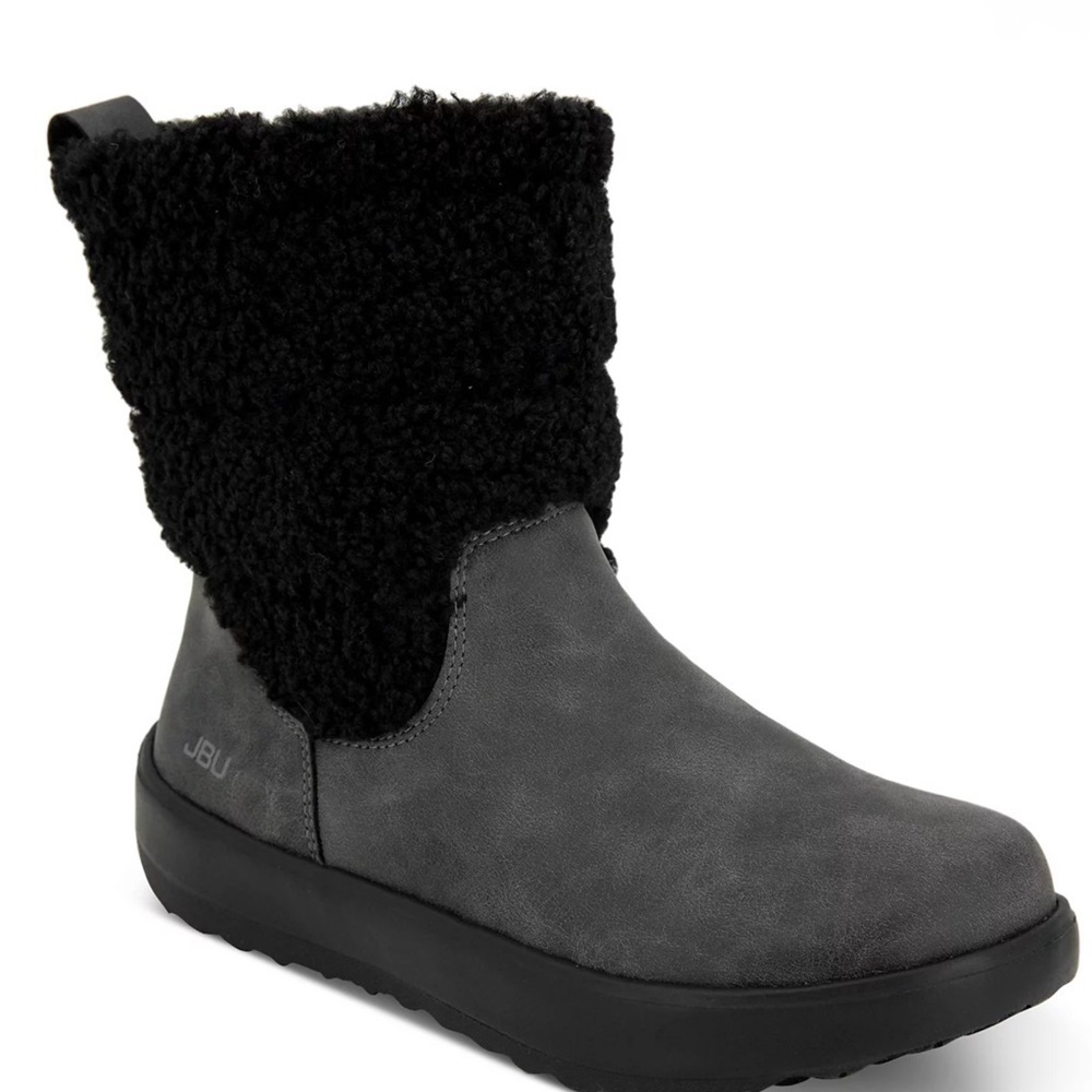 JBU Women's Cozy Black and Gray Winter Boots Size 7